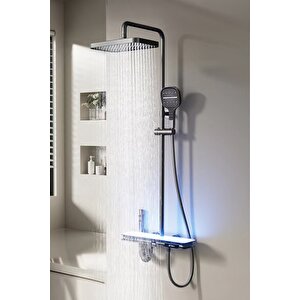 Akıllı Led Duş Seti Sistemi Isıya Göre Renk Değiştiren Ambiyans Aydınlatmalı Piayno Seti