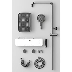 Akıllı Led Duş Seti Sistemi Isıya Göre Renk Değiştiren Ambiyans Aydınlatmalı Piayno Seti