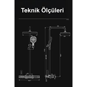 Akıllı Led Duş Seti Sistemi Isıya Göre Renk Değiştiren Ambiyans Aydınlatmalı Piayno Seti