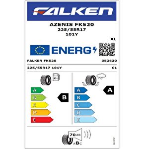 225/55 R17 Tl 101y Xl Azenis Fk520 Oto Yaz Lastiği (üretim Yılı:2025)