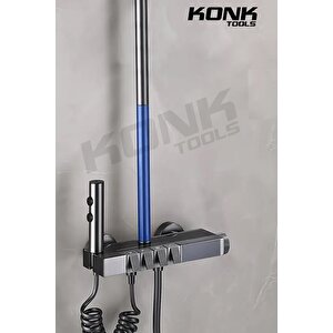 Piyano 30 Cm Uzatma Borusu Banyo Antrasit Duş Seti Uzatma Borusu Tepe Duşu Duş Seti