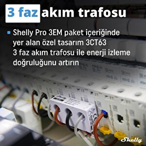 Shelly Pro 3em 3ct 63 Din Ray Akıllı 3 Faz Enerji Ölçer