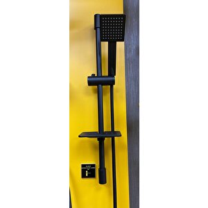 Siyah Batarya Seti Sürgülü Duş Seti Kare