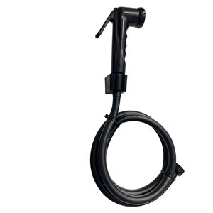 Siyah Taharetmatik Şattaf Seti Çift Yönlü Taharet Musluğu Kolay Montajlı Klozet Banyo Temizleme Set