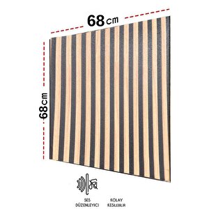 Pratik Yapışkanlı Kahverengi Akustik Esnek Lambiri 68cmx68cm Ofis Salon Ev Duvar Paneli Kağıdı Nw190