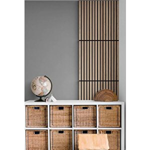 Pratik Yapışkanlı Kahverengi Akustik Esnek Lambiri 68cmx68cm Ofis Salon Ev Duvar Paneli Kağıdı Nw190