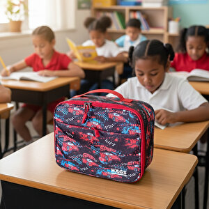 Haegs Çocuk Beslenme Çantası,  Kreş Ve Okul İçin Küçük Öğrenci Öğle Yemeği Kutusu - Speed Car