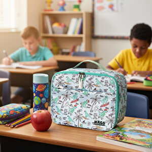 Haegs Çocuk Beslenme Çantası, I, Kreş Ve Okul İçin Küçük Öğrenci Öğle Yemeği Kutusu - Dino İsland