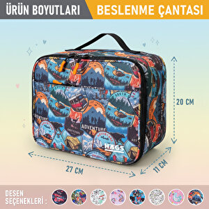 Haegs Çocuk Beslenme Çantası,  Kreş Ve Okul İçin Küçük Öğrenci Öğle Yemeği Kutusu - Adventure