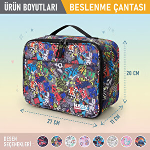 Haegs Çocuk Beslenme Çantası,  Kreş Ve Okul İçin Küçük Öğrenci Öğle Yemeği Kutusu - Graffiti Toys