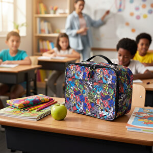 Haegs Çocuk Beslenme Çantası,  Kreş Ve Okul İçin Küçük Öğrenci Öğle Yemeği Kutusu - Graffiti Toys
