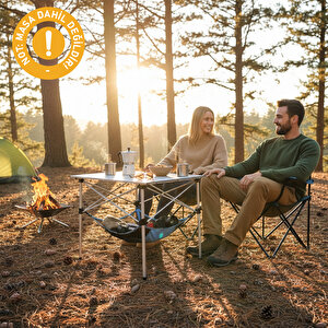 Haegs Masa Altı Saklama Filesi, Kamp Piknik Outdoor Için  Organizer Kese Hurç File - M - 45x45 Cm - Gri