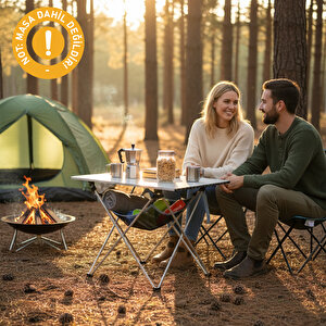 Haegs Masa Altı Saklama Filesi, Kamp Piknik Outdoor Için  Organizer Kese Hurç File - S- 35x35 Cm - Gri