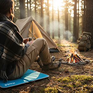 Haegs Outdoor Oturma Minderi, Kamp Matıtermal Oturma Minderi - Açık Mavi