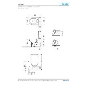 Serel Friendly Duvara Sıfır Klozet + Rezervuar + İç Takım + Blaze Slim Yavaş Kapanan Kapak 4'lü Set