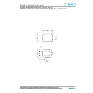 Serel Nita Köşeli Duvara Sıfır Klozet + Rezervuar + İç Takım + Zenith Slim Yavaş Kapanan Kapak 4'lü Set