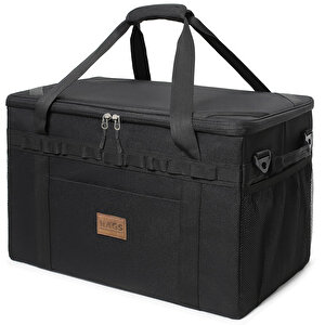 Haegs Araba Bagaj Organizer Çanta, Çok Amaçlı Termal Çanta,  Taktik, Yalıtımlı Soğutucu Yemek Taşıma Çantası, 45 Lt, Siyah
