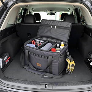 Haegs Araba Bagaj Organizer Çanta, Çok Amaçlı Termal Çanta,  Taktik, Yalıtımlı Soğutucu Yemek Taşıma Çantası, 45 Lt, Siyah