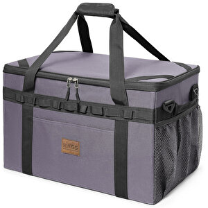Haegs Araba Bagaj Organizer Çanta, Çok Amaçlı Termal Çanta,  Taktik, Yalıtımlı Soğutucu Yemek Taşıma Çantası, 45 Lt, Gri
