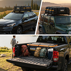 Haegs Araç Üstü Bagaj Çantası, Port Bagaj, Araç Üstü Tavan Çantası, Için (üst Rafı, Çıtası Olan Veya Olmayan) 570l (130 X 102 X 43cm) Siyah - Gri