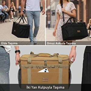 Haegs Araba Bagaj Organizer Çanta, Çok Amaçlı Termal Çanta,  Taktik, Yalıtımlı Soğutucu Yemek Taşıma Çantası, 45 Lt, Yeşil