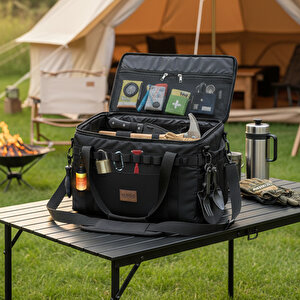 Haegs Araba Bagaj Organizer Çanta, Çok Amaçlı Termal Çanta,  Taktik, Yalıtımlı Soğutucu Yemek Taşıma Çantası, 45 Lt, Mavi