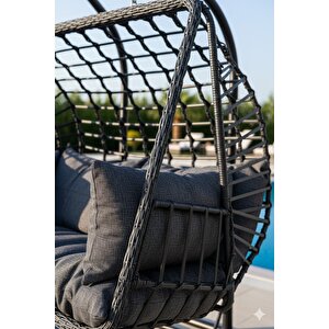 Liv Aksesuar Oscar Lüks İkili Rattan Bahçe Ve Balkon Salıncağı