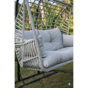 Liv Aksesuar Oscar Lüks İkili Rattan Bahçe Ve Balkon Salıncağı