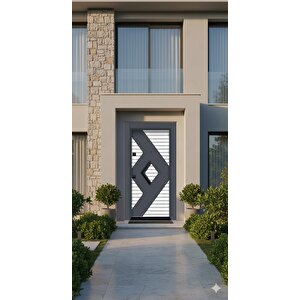 Diamond Serisi Modern Antrasit Çelik Villa Kapısı