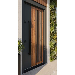 Premium Modern Seri - Antrasit & Doğal Ahşap Görünümlü Villa Giriş Kapısı