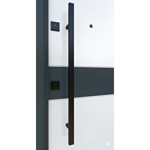 Modern Trend - Antrasit Detaylı Beyaz Villa Tipi Çelik Kapı (lüks Seri)