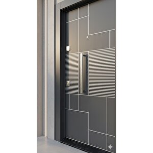 Modern Serisi Antrasit Villa Giriş Kapısı - Çelik Konstrüksiyonlu Özel Tasarım