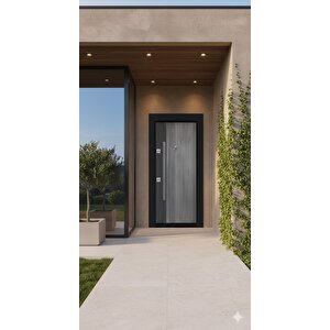 Luvia Antrasit Modern Çelik Kapı - Villa Ve Bina Giriş Uyumluluğu