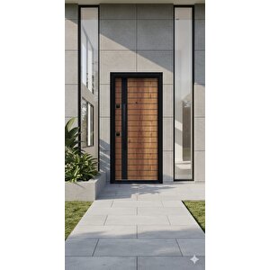 Nova Premium Modern Antrasit & Meşe Villa Giriş Kapısı