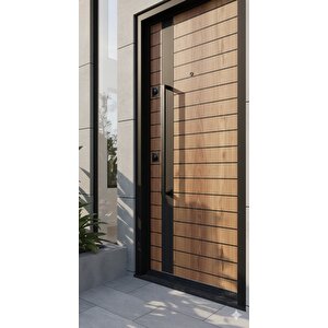 Nova Premium Modern Antrasit & Meşe Villa Giriş Kapısı
