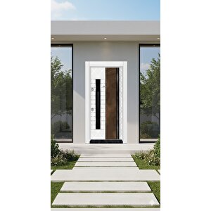 Modern Villa Serisi - Premium Çelik Kapı (beyaz & Ahşap Detaylı)