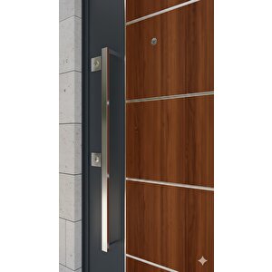 Modern Villa Serisi - Ahşap Görünümlü Antrasit Çelik Kapı