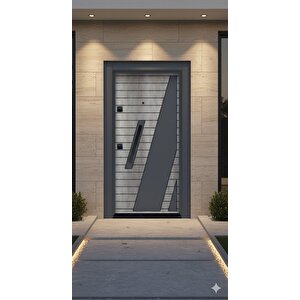 Liv Aksesuar Modern Antrasit Detaylı Villa Çelik Kapı - Gri Meşe