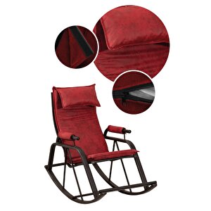Keyi̇f Sallanir Sandalye Lumi̇s Garden Sallanan Sandalye, Metal Ayaklı Tv Koltuğu, Sallanır Dinlenme Koltuğu, Demonte Sallanan Berjer Bordo