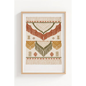 Boho Doğa Esintisi 3’lü Ahşap Çerçeveli Tablo Seti