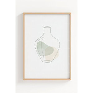 Soft Minimal Doğa Çizimleri 3’lü Ahşap Çerçeveli Tablo Seti - Modern & Sade Duvar Dekoru 30x42 cm