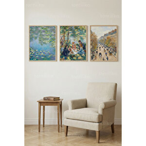 Impressionist Art Classic 3’lü Ahşap Çerçeveli Tablo Seti 30x42 cm