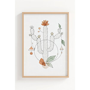 Boho Mistik Çizimler 3’lü Ahşap Çerçeveli Tablo Seti - Doğal & Spiritüel Duvar Dekoru 30x42 cm