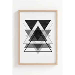 Modern Geometric Abstract 3’lü Ahşap Çerçeveli Tablo Seti 50x70 cm