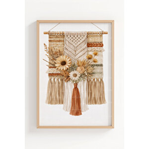 Bohem Çöl Manzarası 3’lü Ahşap Çerçeveli Tablo Seti 21x30 cm