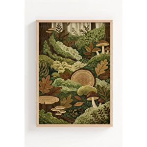 Doğa Manzaraları 3’lü Ahşap Çerçeveli Tablo Seti – Toprak Tonlu Duvar Dekoru