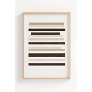 Minimal Geometrik Formlar 3’lü Ahşap Çerçeveli Tablo Seti - Modern Duvar Dekoru 50x70 cm