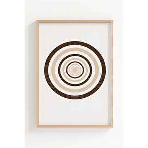 Minimal Geometrik Formlar 3’lü Ahşap Çerçeveli Tablo Seti - Modern Duvar Dekoru