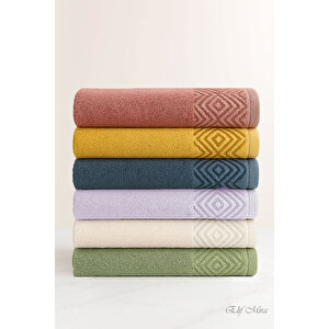 6 Lı El Yüz Havlusu Seti %100 Pamuklu 50x90 Cm Pure Cotton İndigo