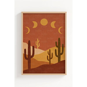 Çöl Rüyası Boho 3’lü Ahşap Çerçeveli Tablo Seti 50x70 cm